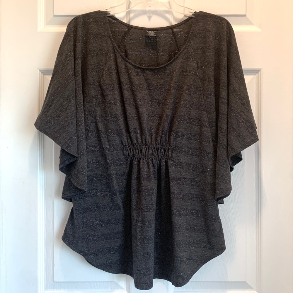 Grey And Metallic Stripped Shirt